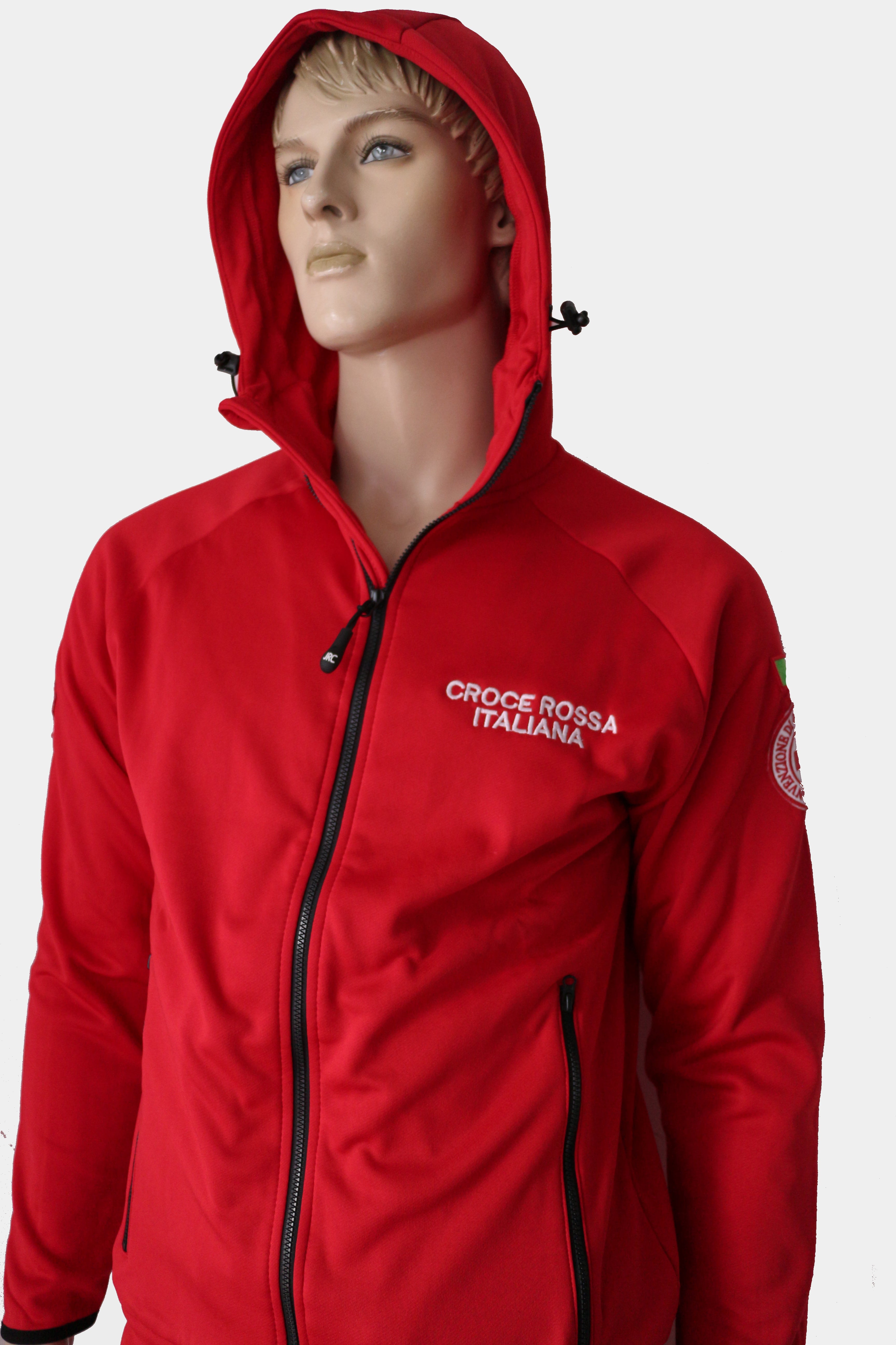 Felpa Con Cappuccio E Cerniera Uomo, Bandiera USA Con Sottile Linea Rossa. Cotone E Poliestere, Taglia Regolare. Nuova Con Etichette. - Foto 3