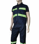 B1436  S3136 PANTALONE DA LAVORO MULTITASCHE BANDE RIFRANGENTI FLUORESCENTI