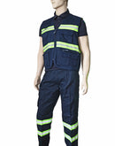 B1436  S3136 PANTALONE DA LAVORO MULTITASCHE BANDE RIFRANGENTI FLUORESCENTI
